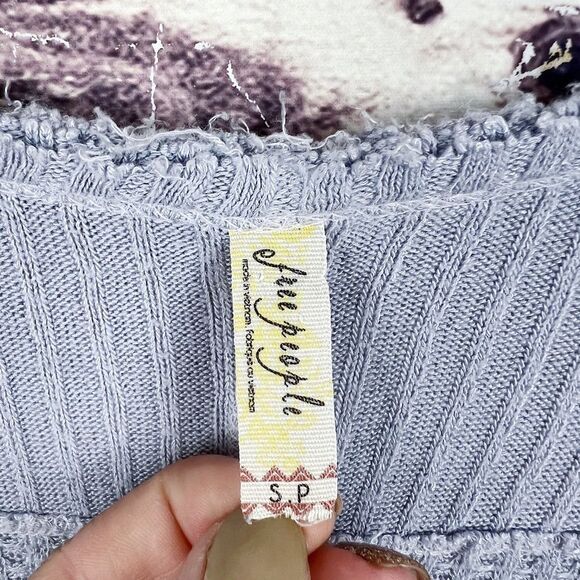 Free People Sunset Park Thermal Knit Long Sleeve Top Sz Small - Picture 6 of 6